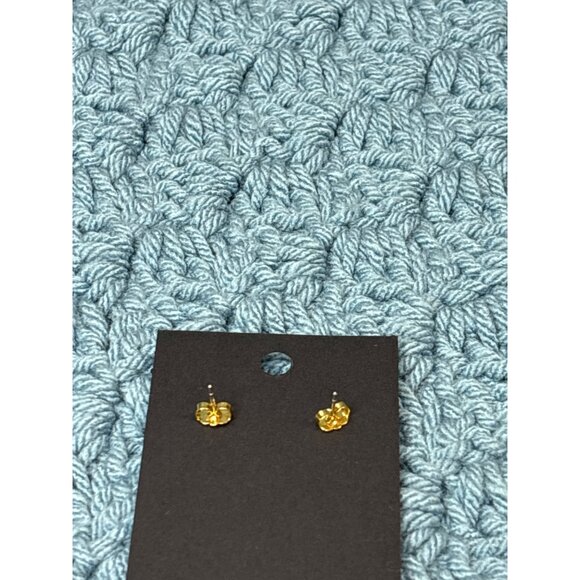 Goldtone Butterfly Stud Earrings 0.5 inch - Picture 2 of 2